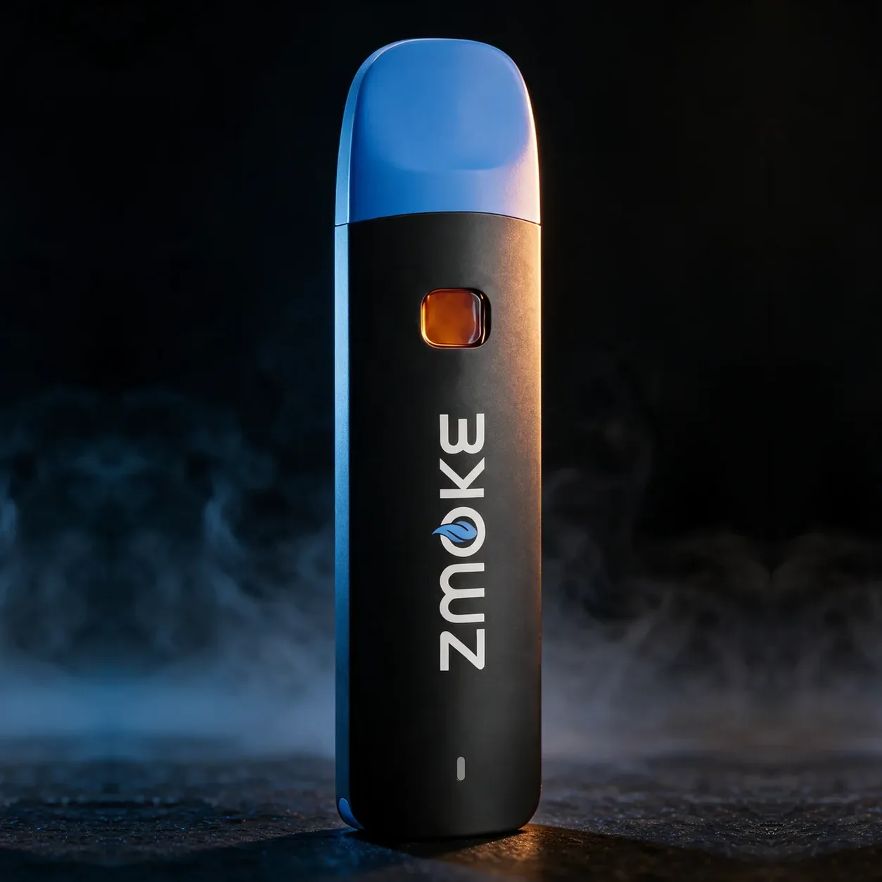 Blue Sativa ZMOKE disposable device staged on dark slate